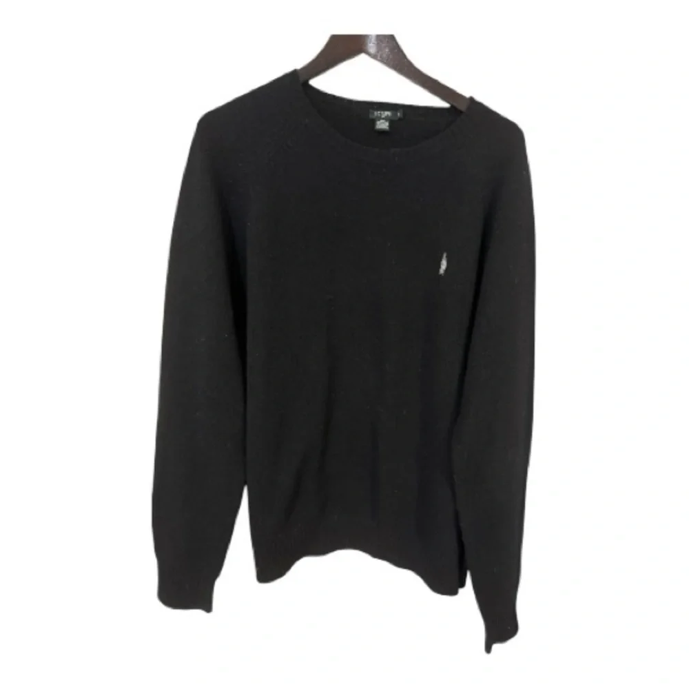 J. Crew Men's Black Crewneck Sweater 100% Lambs Wool XL